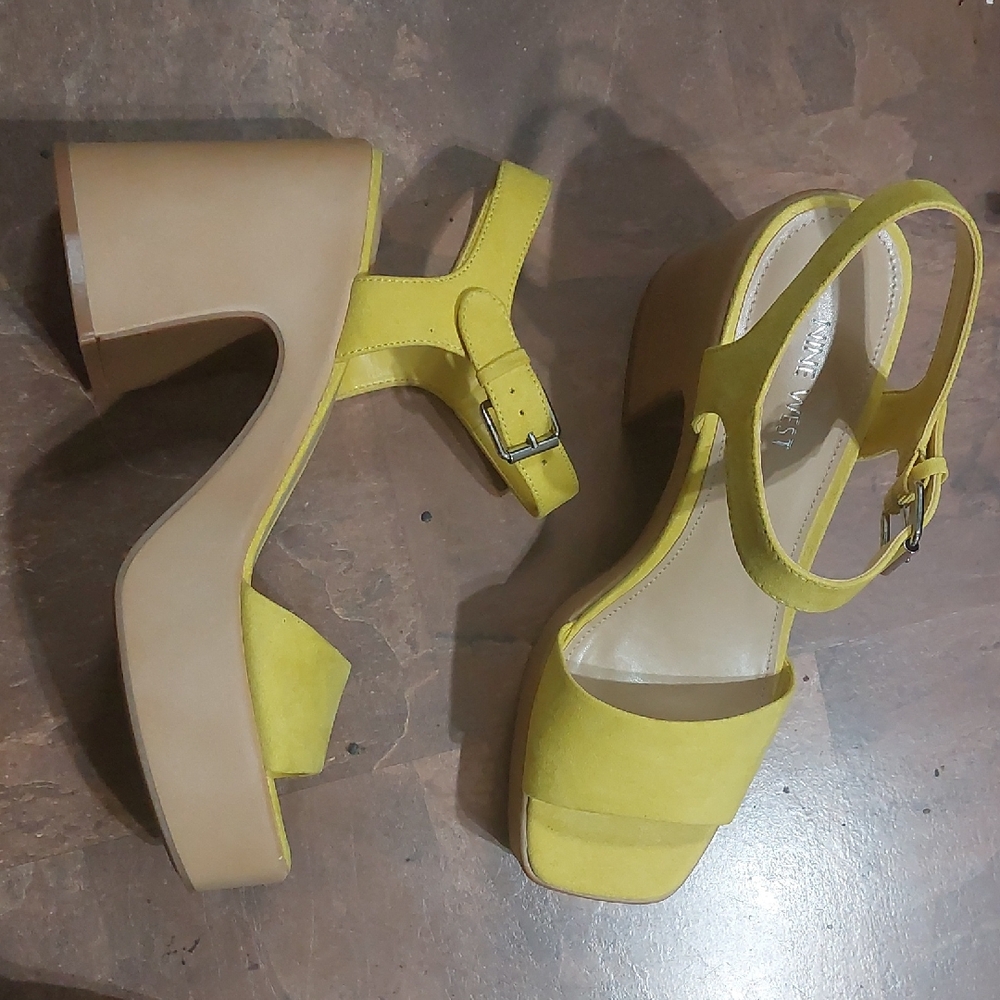 Nine Wesr Stylish Yellow Platform Sandals